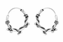 WINDALF Bohemia Silbercreolen ASEA 12 mm Fairy Ohrschmuck mit Silberkugeln Handarbeit Silber - Windalf.de