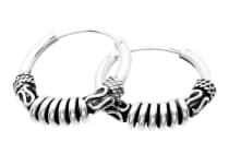 WINDALF Wikinger Silber Creolen RANOR 20 mm Skandinavische Ohrringe Handarbeit - Windalf.de