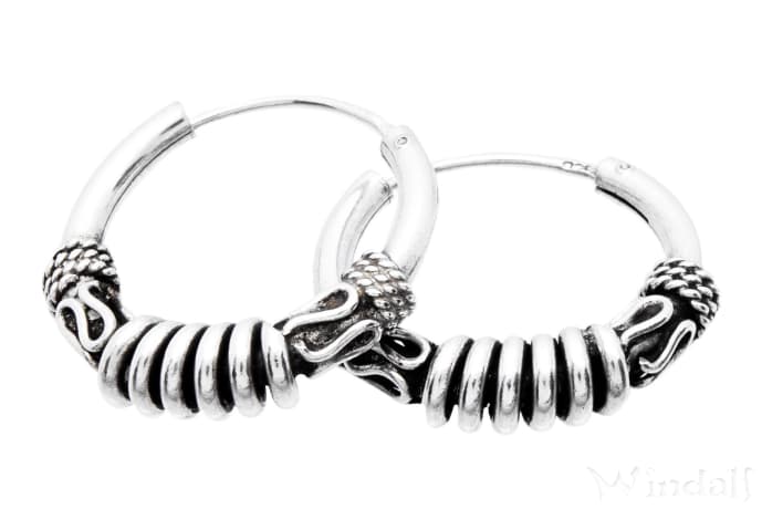 WINDALF Wikinger Silber Creolen RANOR 20 mm Skandinavische Ohrringe Handarbeit WINDALF Wikinger Silber Creolen RANOR 20 mm Skandinavische Ohrringe Handarbeit - Windalf.de