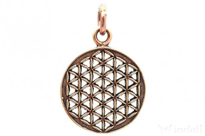 WINDALF Kleiner Schmuck Anhänger CINA Ø 1.6 cm  Blume des Lebens Bronze WINDALF Kleiner Schmuck Anhänger CINA Ø 1.6 cm  Blume des Lebens Bronze - Windalf.de
