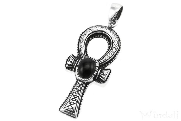 WINDALF Schmuck Anhänger ANKH 4.7 cm Schwarzer Onyx Symbolschmuck Silber WINDALF Schmuck Anhänger ANKH 4.7 cm Schwarzer Onyx Symbolschmuck Silber - Windalf.de