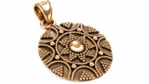WINDALF R&ouml;mischer Schmuck Anh&auml;nger AVICIA 3.5 cm Goldene Sonne Bronze - Windalf.de