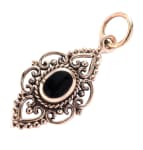 WINDALF Schmuck Anhänger SVANA 2.8 cm Mittelalter Onyx Bronze - Windalf.de