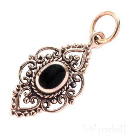 WINDALF Schmuck Anhänger SVANA 2.8 cm Mittelalter Onyx Bronze WINDALF Schmuck Anhänger SVANA 2.8 cm Mittelalter Onyx Bronze - Windalf.de