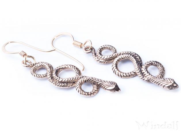 WINDALF Römische Schutz-Ohrringe PYTHEA 4.8 cm Schlangen Ohrschmuck Bronze WINDALF Römische Schutz-Ohrringe PYTHEA 4.8 cm Schlangen Ohrschmuck Bronze - Windalf.de