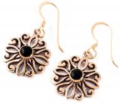 WINDALF Schmuck Ohrhänger ELIANA 3.3 cm Die Blume der Liebe Onyx Bronze - Windalf.de