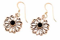 WINDALF Schmuck Ohrh&auml;nger ELIANA 3.3 cm Die Blume der Liebe Onyx Bronze - Windalf.de