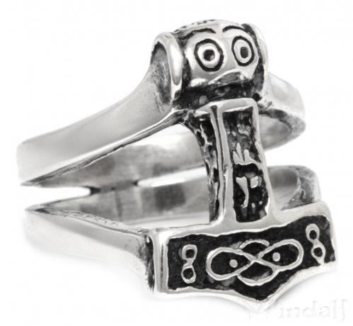 WINDALF Wikinger Ring THORAN 1.8 cm Thorshammer Schmuck Vintage Silber WINDALF Wikinger Ring THORAN 1.8 cm Thorshammer Schmuck Vintage Silber - Windalf.de