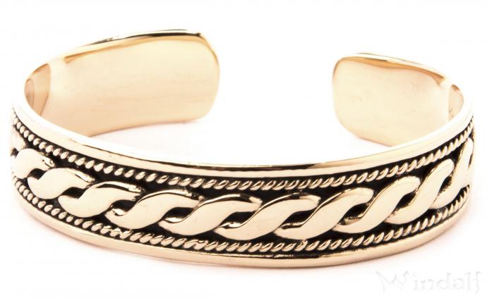 WINDALF Breiter Bohemia Armschmuck LUKAN Ø 6.3 cm Armreif mit Wikingerknoten Bronze WINDALF Breiter Bohemia Armschmuck LUKAN Ø 6.3 cm Armreif mit Wikingerknoten Bronze - Windalf.de