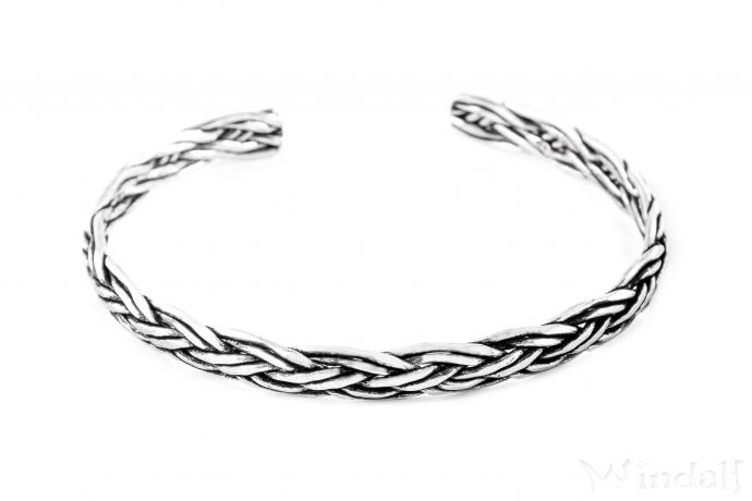 WINDALF Wikinger Frauen Armreif ARKIA Ø 5.7 cm Celtic Armschmuck Zopfmuster Handgeschmiedet Silber WINDALF Wikinger Frauen Armreif ARKIA Ø 5.7 cm Celtic Armschmuck Zopfmuster Handgeschmiedet Silber - Windalf.de