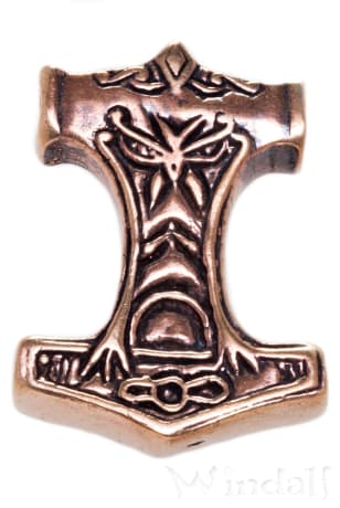 WINDALF Schmuck Anhänger DONARK 3.9 cm Großer Thorshammer Bronze - Windalf.de