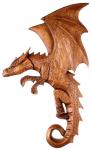 WINDALF Wikinger Wandbild DRACO 33 cm Drachen Holzbild Links schauend Handarbeit Holz - Windalf.de