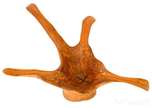 WINDALF Stern-Holzschale STAR TRISKEL 30 cm Obstschale Handgearbeitetes Unikat - Windalf.de
