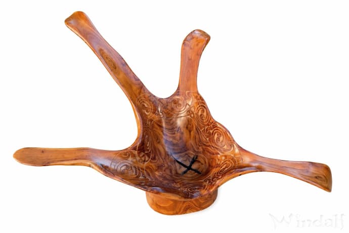 WINDALF Stern-Holzschale STAR 30 cm Obstschale Handgearbeitetes Unikat - Windalf.de