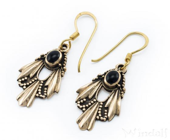 WINDALF Bohemia Ohrhänger ARWINA 3.8 cm Onyx-Zauber  Bronze WINDALF Bohemia Ohrhänger ARWINA 3.8 cm Onyx-Zauber  Bronze - Windalf.de