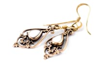 WINDALF Ornament Damen Ohrh&auml;nger VENUS 3.9 cm Perlmutt Ohrschmuck Bronze - Windalf.de