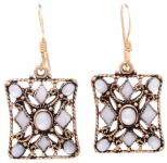 WINDALF Bohemia Damen Ohrhänger BYZANZ 3.5 cm Mittelalter Schmuck mit Perlmutt Bronze WINDALF Bohemia Damen Ohrhänger BYZANZ 3.5 cm Mittelalter Schmuck mit Perlmutt Bronze - Windalf.de