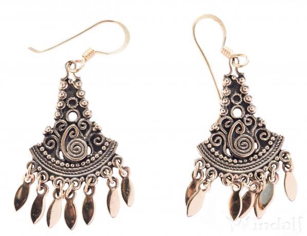 WINDALF Damen Ohrringe LUNA 4.7 cm Wikinger Schmuck Handarbeit Bronze - Windalf.de