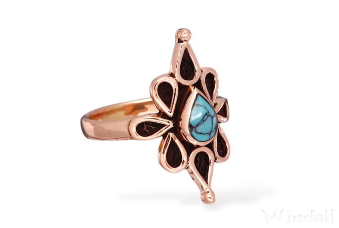 WINDALF Damen Ring NAIRNE 20 mm Türkis Schmuck Bronze - Windalf.de