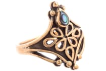 WINDALF Gothic-Ring MELIA 2 cm Seeopal Mittelalter-Schmuck Vintage Bronze - Windalf.de