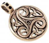 WINDALF Schmuck Anhänger DEVYN Ø 3.1 cm Triskele Celtic Vintage Bronze - Windalf.de