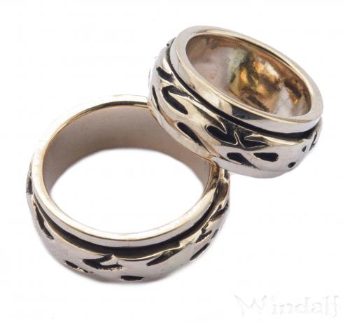 WINDALF Celtic Drehring Flammen von Askar 9 mm Partnerring Freundschaftsring Bronze - Windalf.de