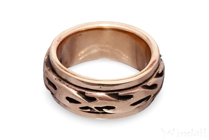 WINDALF Celtic Drehring Flammen von Askar 9 mm Partnerring Freundschaftsring Bronze - Windalf.de