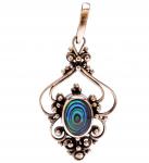 WINDALF Damen Schmuck Anhänger SALIA 3.1 cm Mittelalter Schmuck Abalone Muschel Bronze - Windalf.de