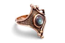 WINDALF Damen Steam Punk Ring ALISHA 24 mm Abalone Muschel Seeopal Bronze - Windalf.de