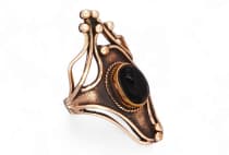 WINDALF Langer Damen Ring ALICIA 34 mm Onyx-Schmuck Bronze - Windalf.de