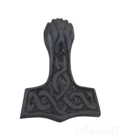 WINDALF Wikinger Schmuck Anhänger DONAR 3.3 cm Schwarzer Thorshammer Handarbeit Holz WINDALF Wikinger Schmuck Anhänger DONAR 3.3 cm Schwarzer Thorshammer Handarbeit Holz - Windalf.de