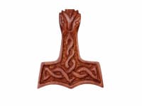 WINDALF Holzanh&auml;nger Hammer Thors MJ&Ouml;LNIR 3.5 cm Thorshammer Knotenmuster - Windalf.de