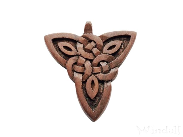 WINDALF Celtic Schmuck Anhänger TRIANA 4.2 cm Keltische Dreiheit Handarbeit Holz - Windalf.de