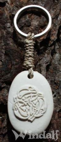 WINDALF Schlüsselanhänger CUCA keltische Hunde weißer Stein - Windalf.de