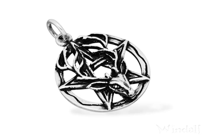 WINDALF Celtic Schmuck Anhänger CERNUNNOS Ø 2.5 cm Keltisches Pentagramm Hirsch Silber WINDALF Celtic Schmuck Anhänger CERNUNNOS Ø 2.5 cm Keltisches Pentagramm Hirsch Silber - Windalf.de