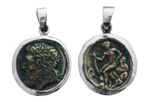 WINDALF Schmuck Anhänger Antike Münze ZEUS Göttervater Replika Silber & Bronze WINDALF Schmuck Anhänger Antike Münze ZEUS Göttervater Replika Silber & Bronze - Windalf.de