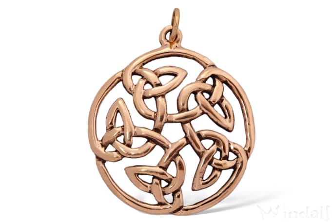 WINDALF Schmuck Anhänger CAILYN Ø 3 cm  Keltische Lebensblume Bronze - Windalf.de