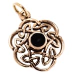 WINDALF Damen Schmuck Anh&auml;nger  NUADA  2.5 cm Keltischer Knoten Onyx Bronze - Windalf.de