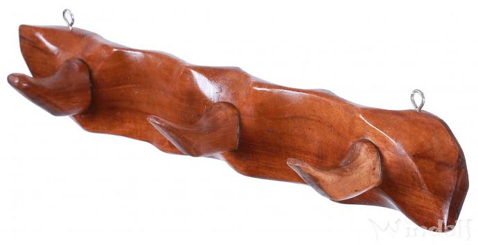 WINDALF Kleine Garderobe LUZY 25 cm 3 Haken Handarbeit aus Teakholz - Windalf.de