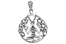 WINDALF Celtic Schmuck Anhänger CERNUNNOS 5.3 cm Keltischer Waldgott Silber - Windalf.de