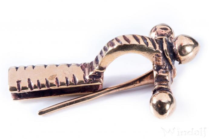 WINDALF Römische Zwiebel Fibel DARIUS 4.6 cm Mittelalter Gewandschmuck Bronze - Windalf.de