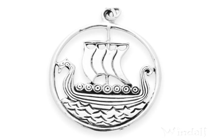 WINDALF Wikinger Schmuck Anhänger SVOLD 3.2 cm Drachenschiff Silber WINDALF Wikinger Schmuck Anhänger SVOLD 3.2 cm Drachenschiff Silber - Windalf.de
