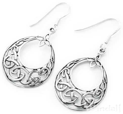 WINDALF Bohemian Damen Ohrhänger NANSAIDH 4.3 cm Keltische Knoten Ohrringe Silber - Windalf.de