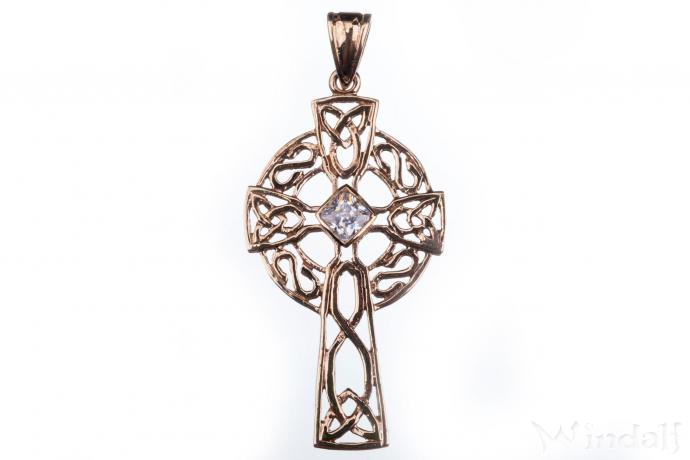 WINDALF Schmuck Anhänger ARCANA 5.5 cm Keltisches Kreuz Weißer Stein Bronze WINDALF Schmuck Anhänger ARCANA 5.5 cm Keltisches Kreuz Weißer Stein Bronze - Windalf.de