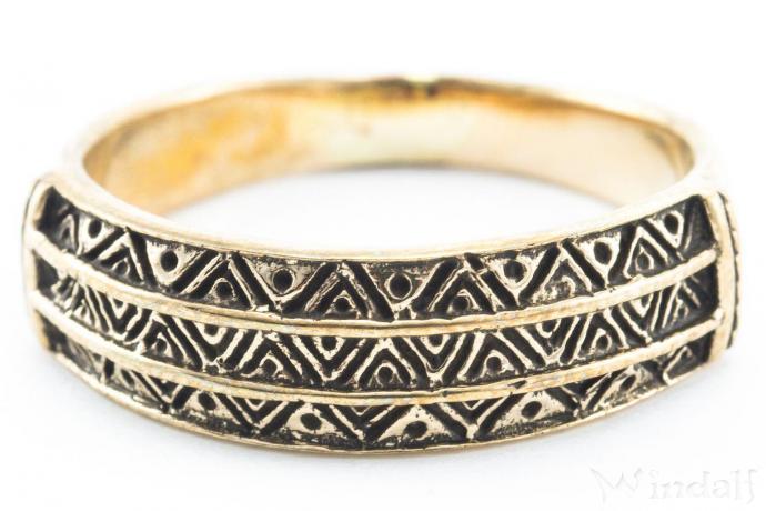 WINDALF Skandinavischer Ring DAGAN 6 mm Wikinger Schmuck Dänemark Bronze - Windalf.de