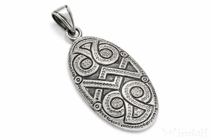 WINDALF Nordischer Schutz-Anh&auml;nger DAGAZ 4.4 cm Wikinger Schmuck Silber - Windalf.de