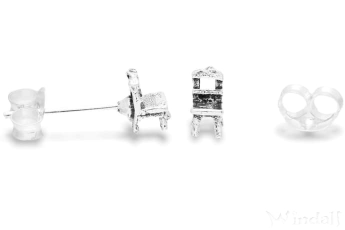 WINDALF Funny Vintage Ohrstecker AMICE 6 mm Kleine St&uuml;hle Silber - Windalf.de