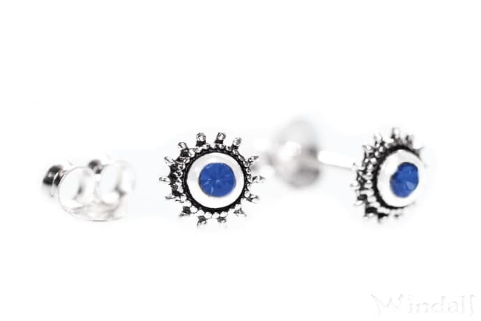 WINDALF Ohrstecker LUCIA 6 mm Sonnenschmuck Blaue Steine Silber - Windalf.de