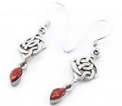 WINDALF Irische Damen Ohrringe AWENA 3.8 cm Herz-Feuer Rubinroter Kristall Silber WINDALF Irische Damen Ohrringe AWENA 3.8 cm Herz-Feuer Rubinroter Kristall Silber - Windalf.de