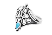 WINDALF Damen Ring SHAINA 1.9 cm Heilstein Türkis Schmuck Vintage Silber WINDALF Damen Ring SHAINA 1.9 cm Heilstein Türkis Schmuck Vintage Silber - Windalf.de